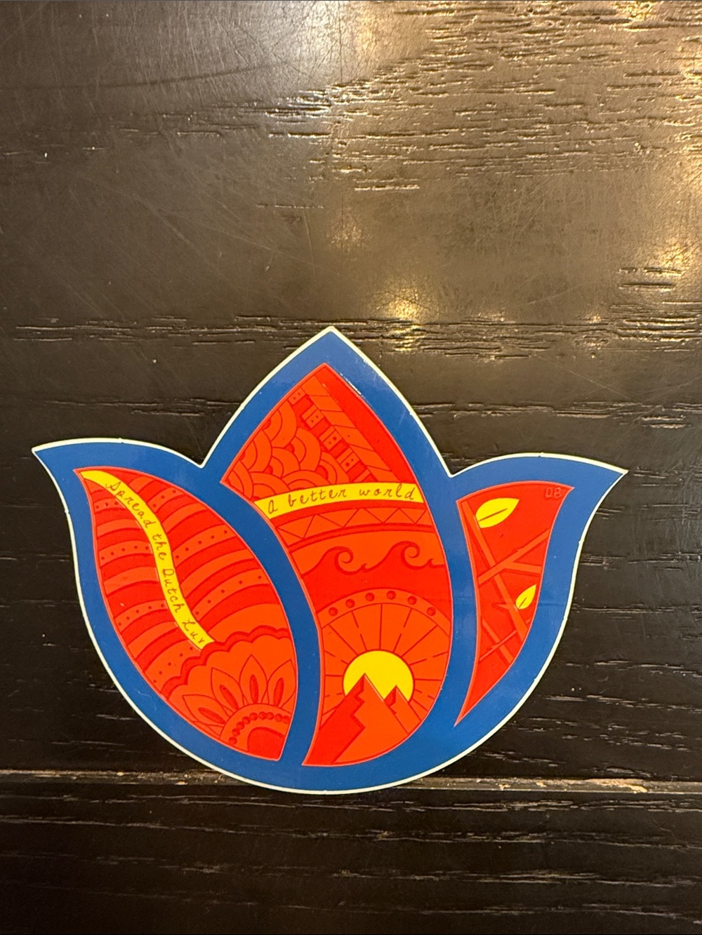 Dutch Bros Blue & Red Lotus Sticker